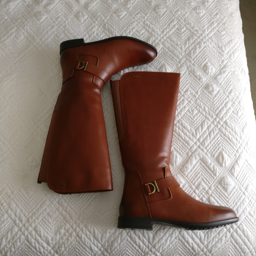 HP🎉Clarks Mint Treat GTX Dark Tan Leather Knee H…